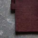 革の手帳A5サイズ、ダークブラウン革ポケットのステッチ画像
